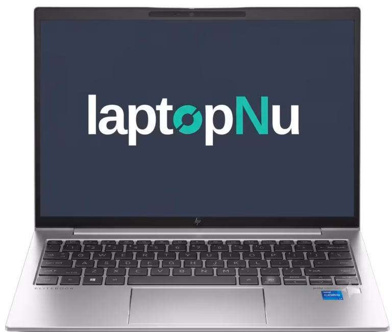 Mockup of the LaptopNu homepage displayed on a premium sleek laptop screen.
